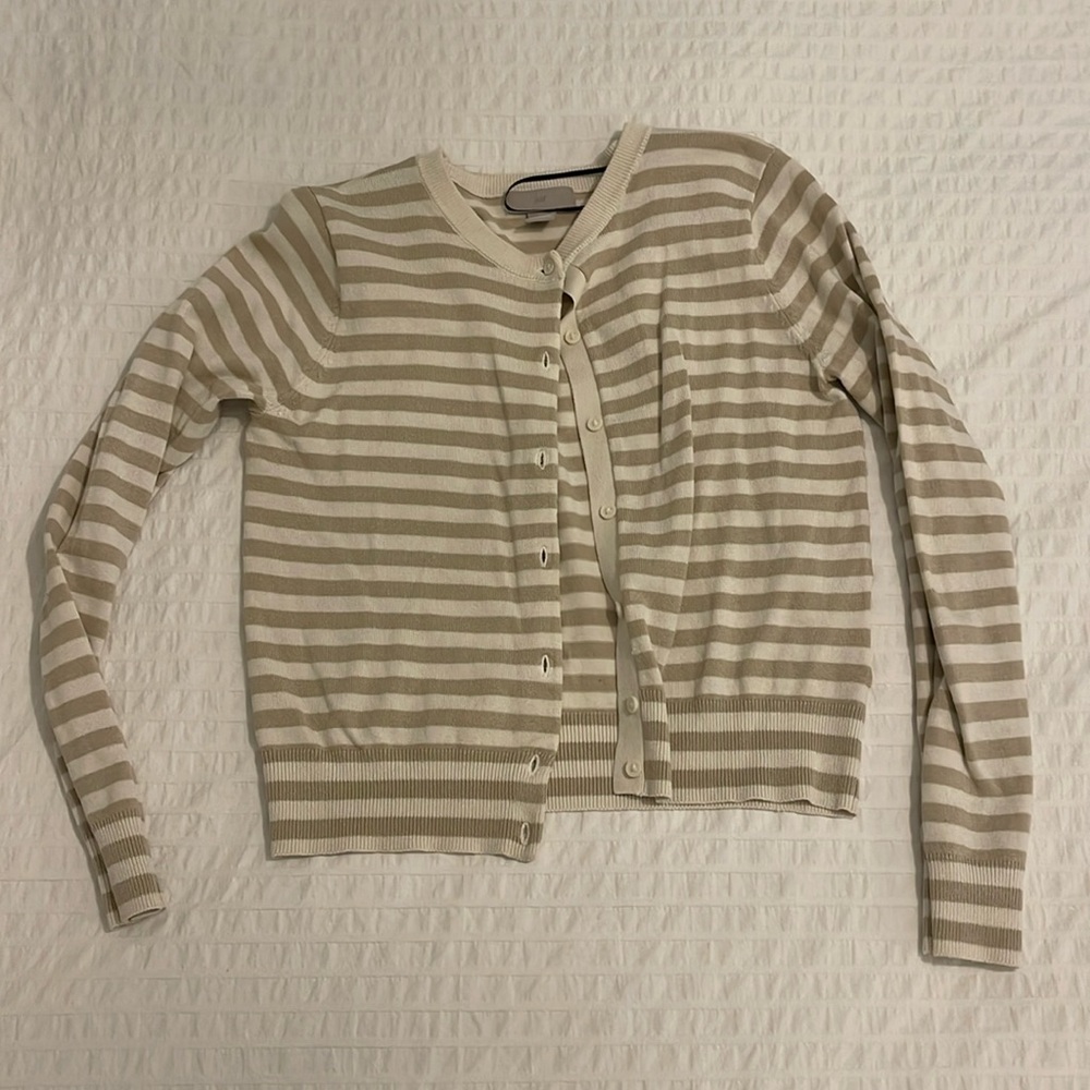 Striped button up cardigan